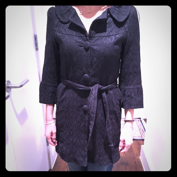 Black Button Wrap Jacket - image 1