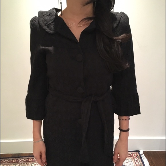 Black Button Wrap Jacket - image 4