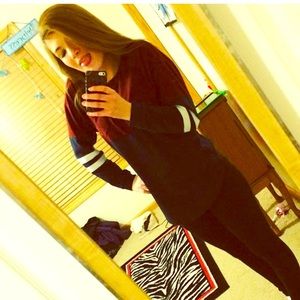 Maroon and navy blue shirt