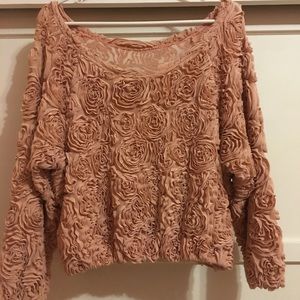 American apparel 3-D pink rose sweater. One size