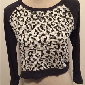 Designer cheetah black and white sweater
