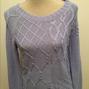 Lavender blue cable knit sweater
