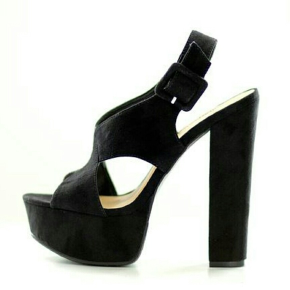JustFab Suede Peep-toe Heels