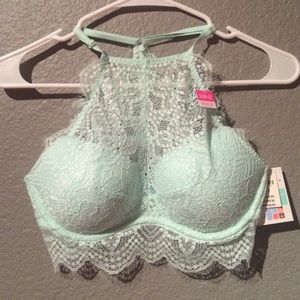 PINK eyelash lace bralette