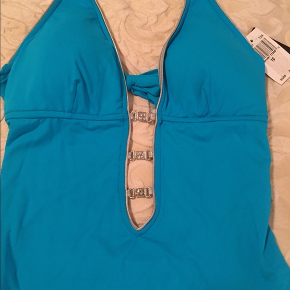 Turquoise one piece bathing suit. New with tags