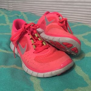 Pink Nike Free Run 3- women's size 8