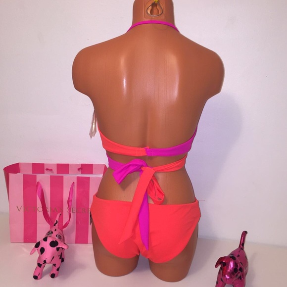 🚫SOLD🚫NEW PINK VS SWIMSUIT WRAP TOP SWIM/BOTTOM - Picture 4 of 4