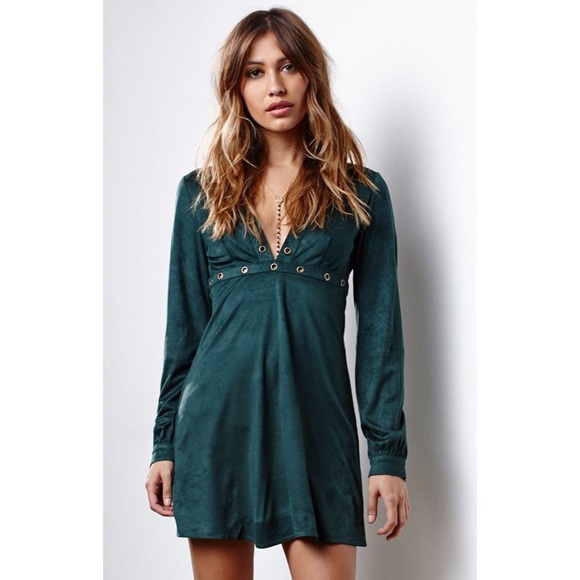 🌀47🌀Nasty Gal Green Suede Dress