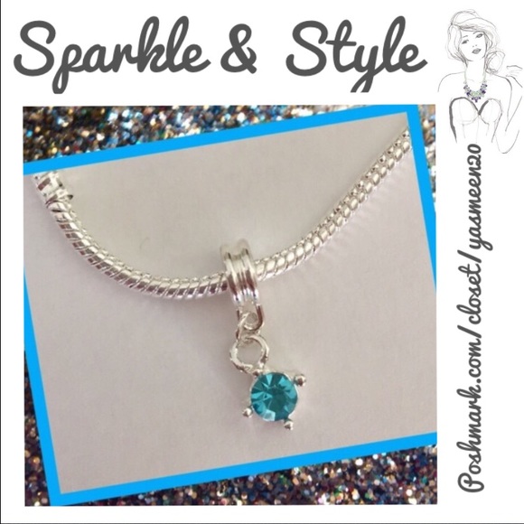 Light blue rhinestone charm