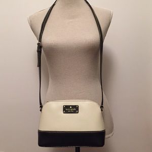 Kate spade black and cream crossbody bag