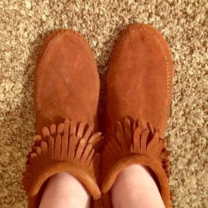 Fringe ankle booties