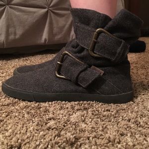 Short gray booties