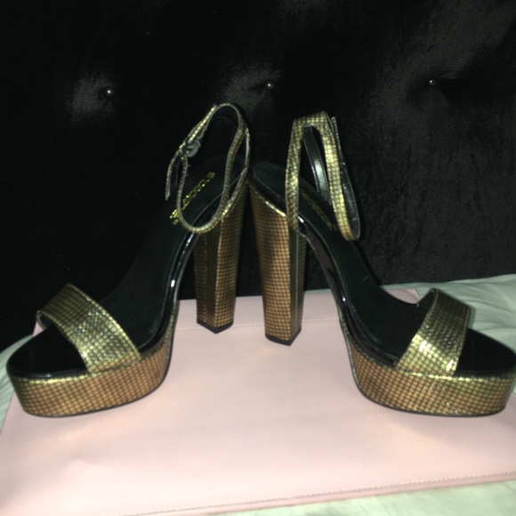Cute gold platform heels