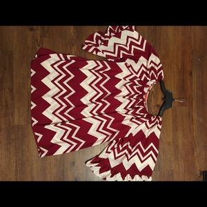 Chevron maroon blouse.