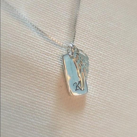 Angel wing necklace personalized