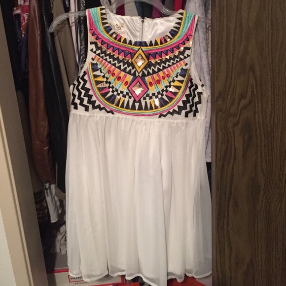Embroidered white dress