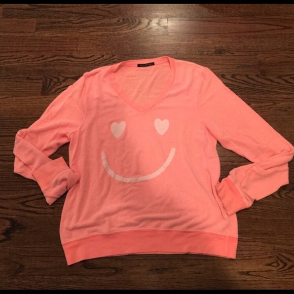 WildFox Peach BBJ Sweatshirt V neck L