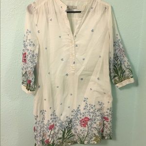 White and floral dress