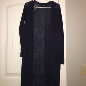 Long dark blue cardigan