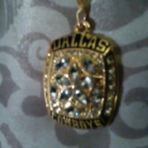 Cowboys pendent and curb chain gold filled