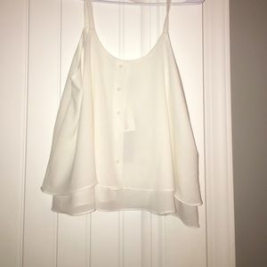White soft layered tank top