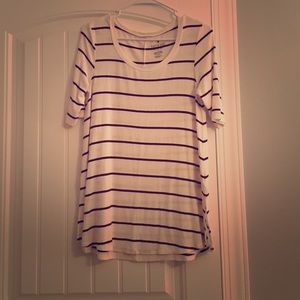 Soft and sexy short sleeved stripped shirt