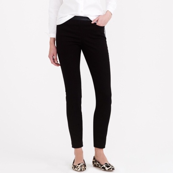 J Crew Dannie Pant in Black with Leather Trim