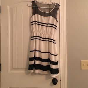 Black and white lace top dress