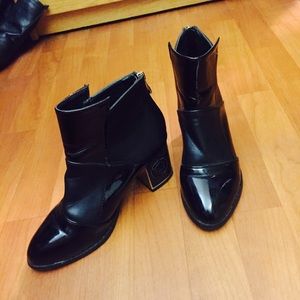 Black heeled booties