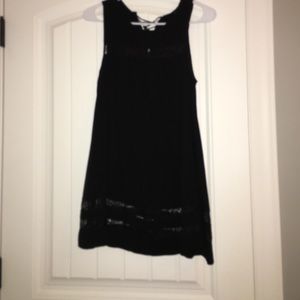 Black plain and lace tank top dress