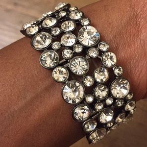 J-Crew Pewter Rhinestone Bracelet