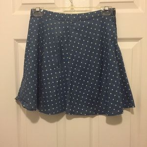 Polka Dot Denim Circle Skirt