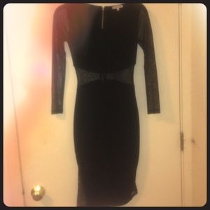 Black and sheer midi dress