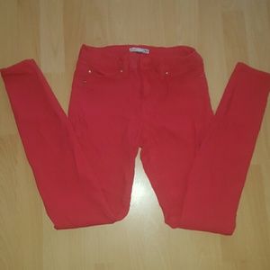 Coral skinny jeggings