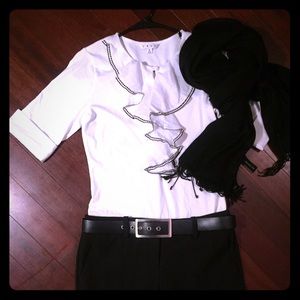 CAbi ruffle front top