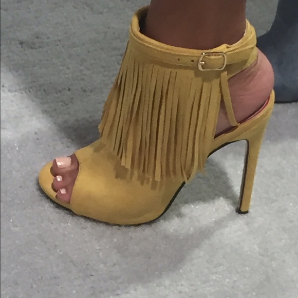 Happy One Fringe Peep Toe Bootie - Picture 2 of 3