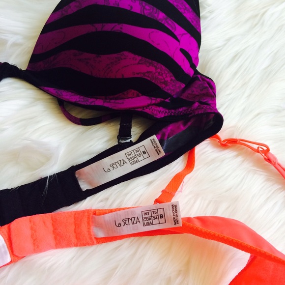 Lot of 2 Push-Up Bras Purple Orange - Picture 3 of 4