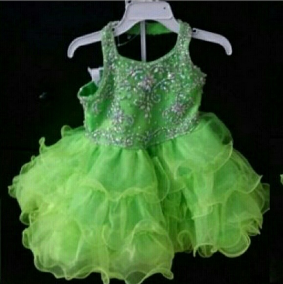 Little Rosie lime green pageant dress