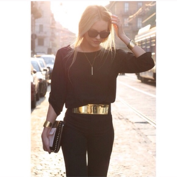 Gold Metal Elastic Belt - Picture 3 of 4