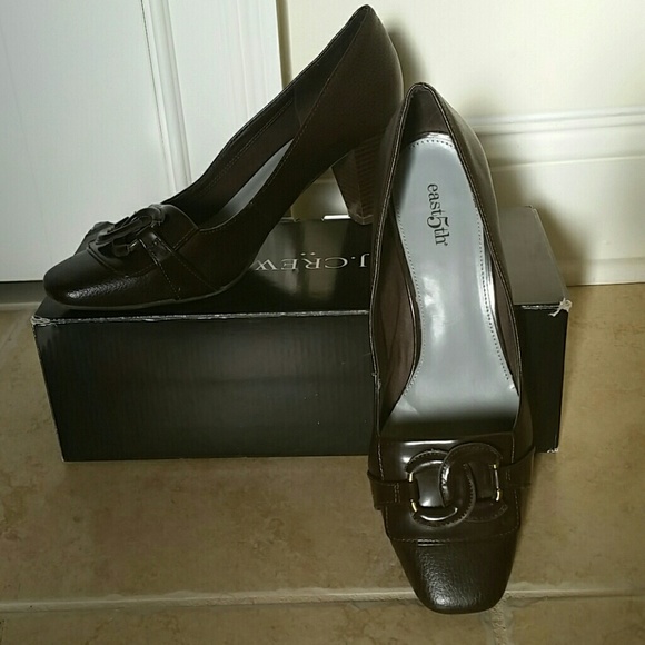 Brown East 5th leather heels 3 in. heels.