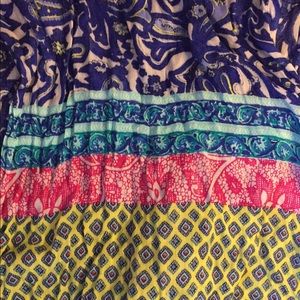 Loft blue, hot pink, lime green scarf