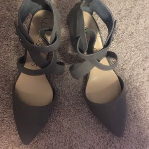 Brand New Gray Strappy Pumps