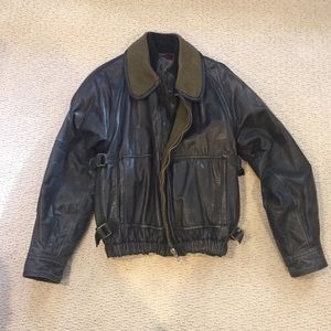 Men's Genuine Italian leather bomber jacket