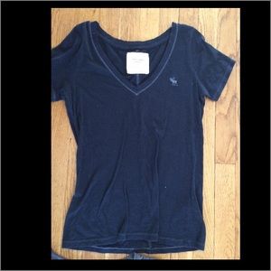 A&F Navy blue short sleeve shirt