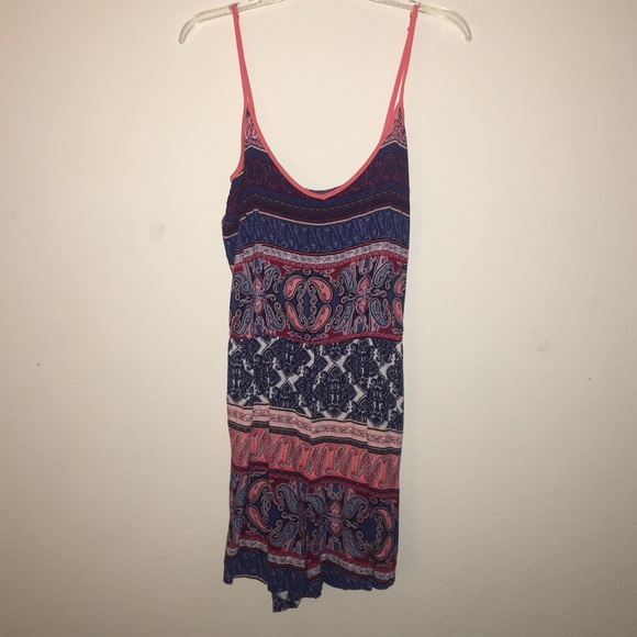 Multi colored paisley patterned romper