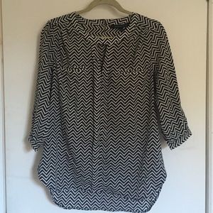 Black and white French Connection blouse