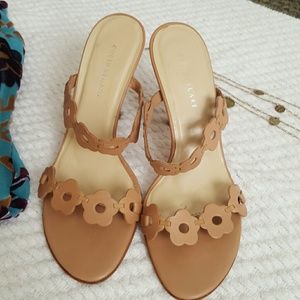 Leather slip on sandal