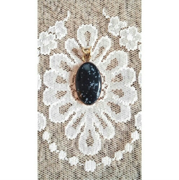 Snowflake obsidian necklace - Picture 2 of 2