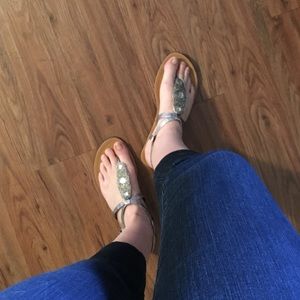 Silver Strappy Sandals