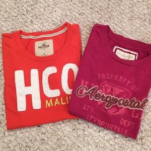 2 tees - Hollister M and Aeropostale L
